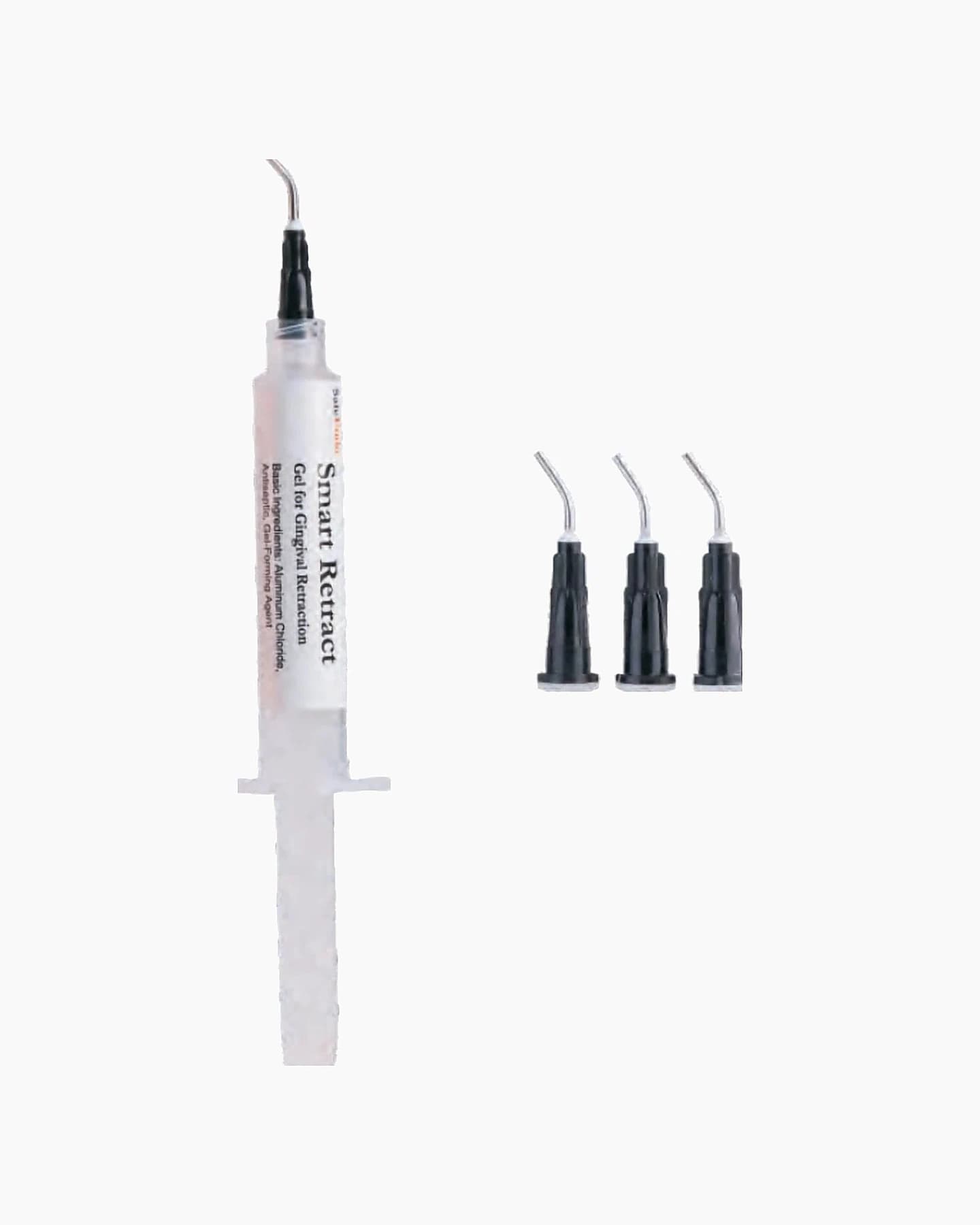Smart Retract Haemostatic Gingival Retraction Agent (25% Aluminium Chloride) – syringe and dispensing tips