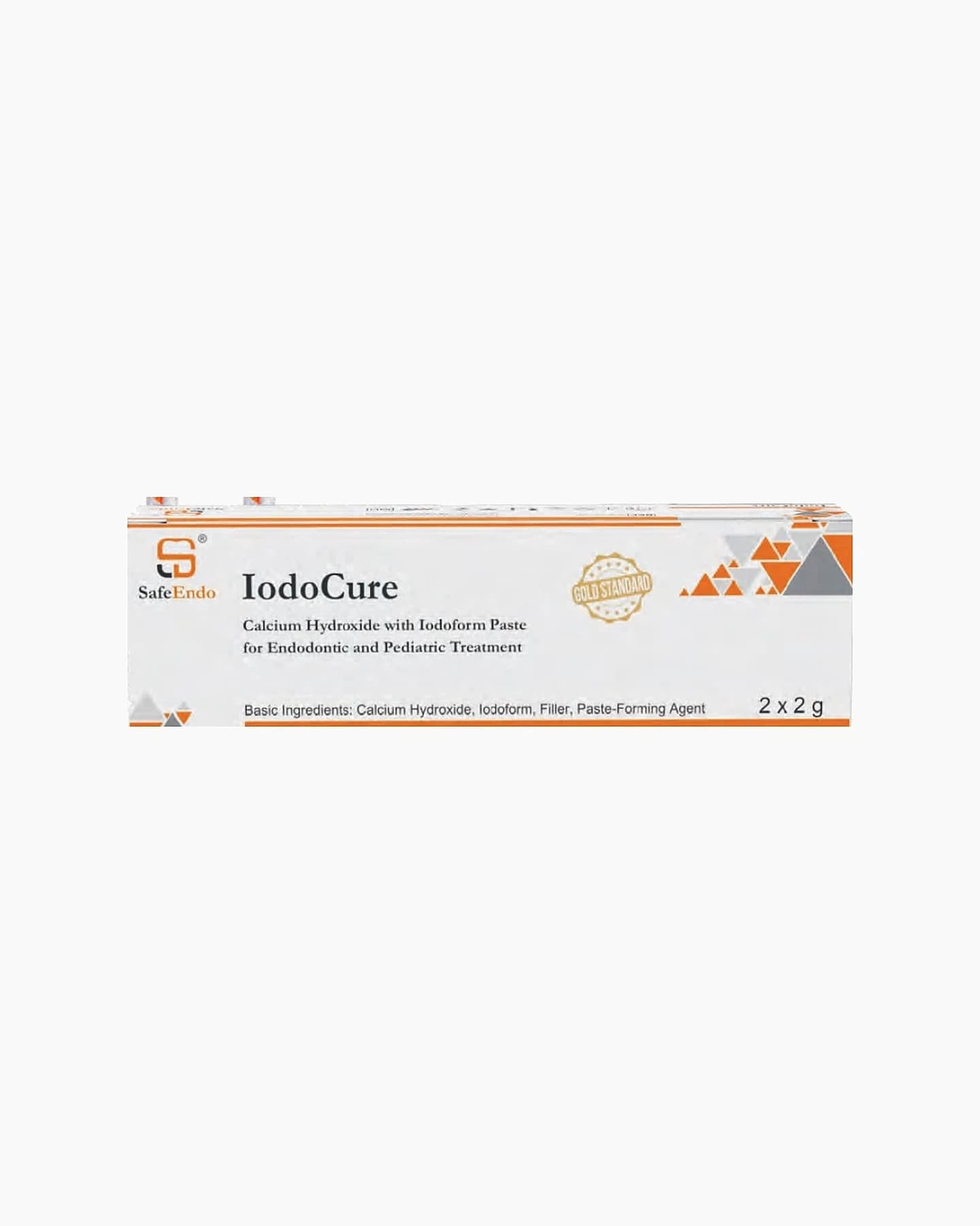 IodoCure Calcium Hydroxide + Iodoform Paste 2 x 2g Syringes – packaging